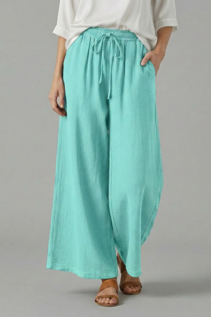 Maren | Women's Drawstring Waist Wide Leg Trousers