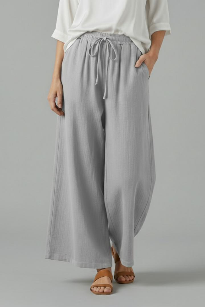 Maren | Women's Drawstring Waist Wide Leg Trousers