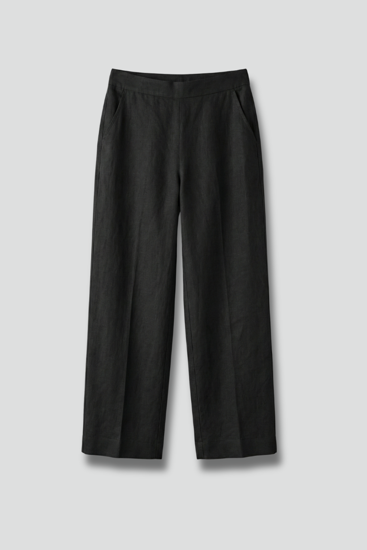 Aria | Women's Elastic Waist Straight Leg Trousers
