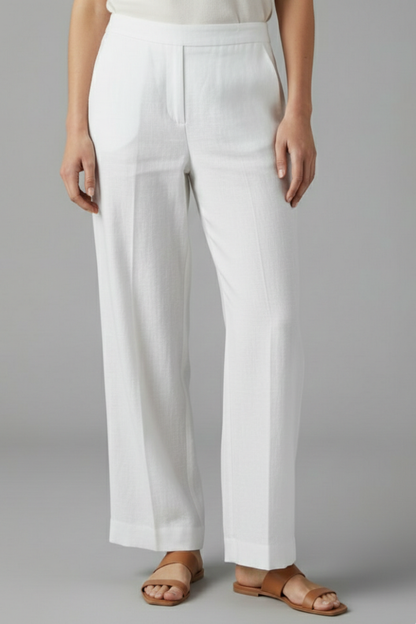 Aria | Women's Elastic Waist Straight Leg Trousers