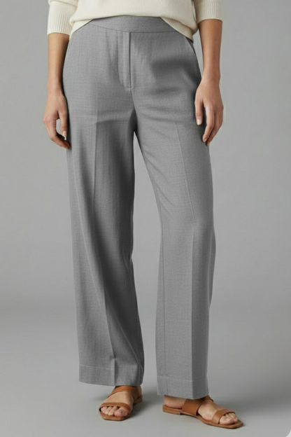 Aria | Women's Elastic Waist Straight Leg Trousers