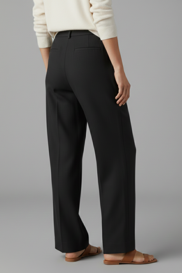 Aria | Women's Elastic Waist Straight Leg Trousers