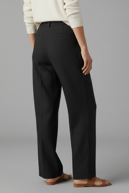 Aria | Women's Elastic Waist Straight Leg Trousers