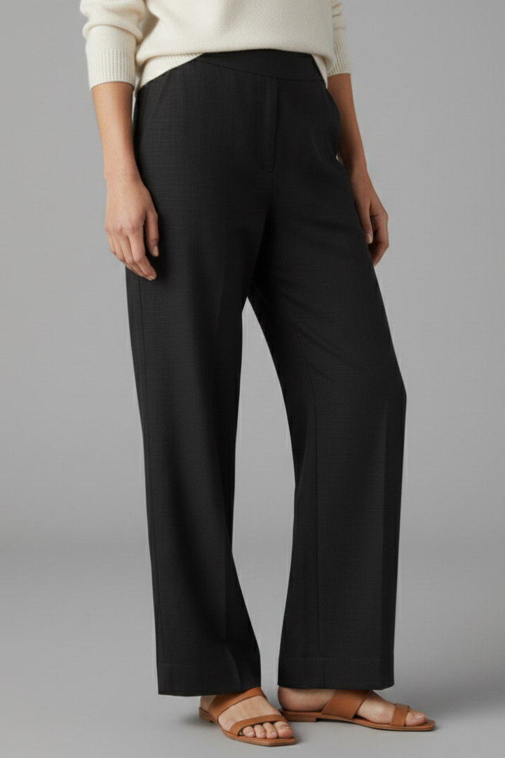 Aria | Women's Elastic Waist Straight Leg Trousers
