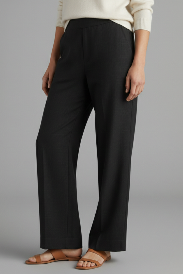 Aria | Women's Elastic Waist Straight Leg Trousers