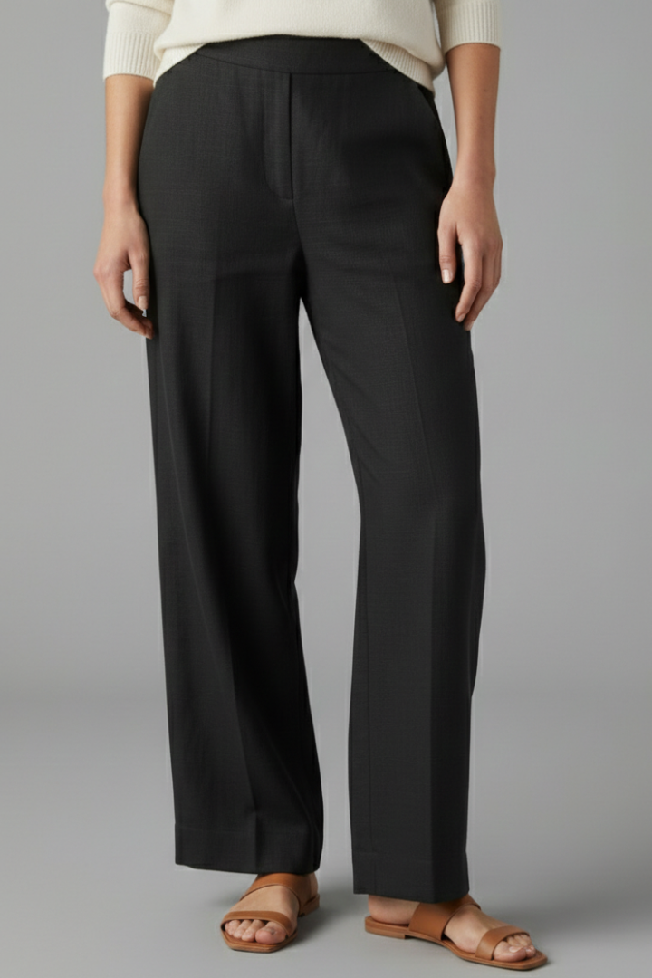Aria | Women's Elastic Waist Straight Leg Trousers