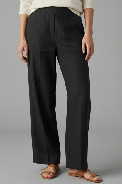 Aria | Women's Elastic Waist Straight Leg Trousers