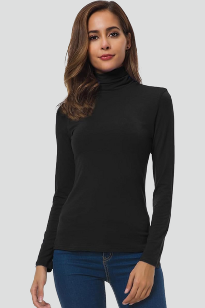 Lyra | Women's Turtleneck Long Sleeve Plain Knit Sweater
