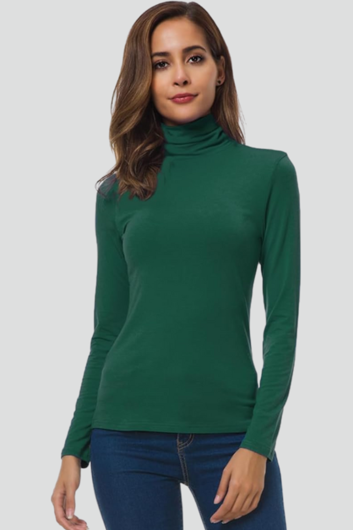 Lyra | Women's Turtleneck Long Sleeve Plain Knit Sweater