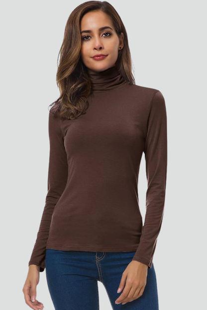 Lyra | Women's Turtleneck Long Sleeve Plain Knit Sweater
