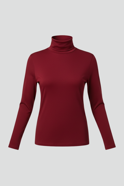 Lyra | Women's Turtleneck Long Sleeve Plain Knit Sweater