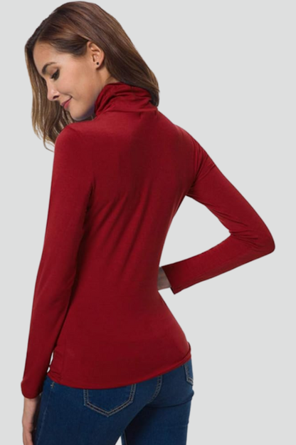 Lyra | Women's Turtleneck Long Sleeve Plain Knit Sweater