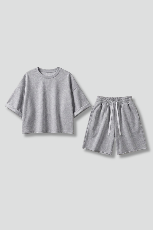 Cali | Women's Crop Top and Drawstring Shorts Two-Piece Set