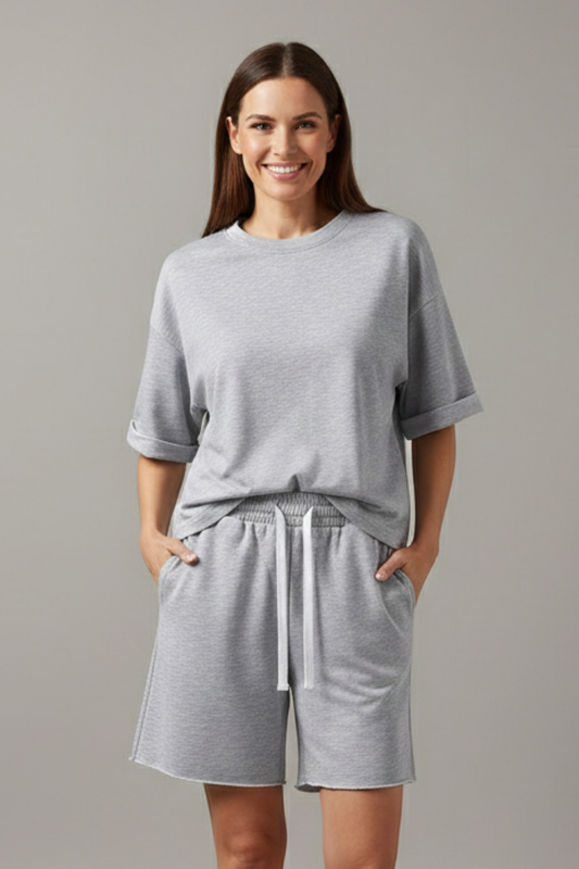 Cali | Women's Crop Top and Drawstring Shorts Two-Piece Set