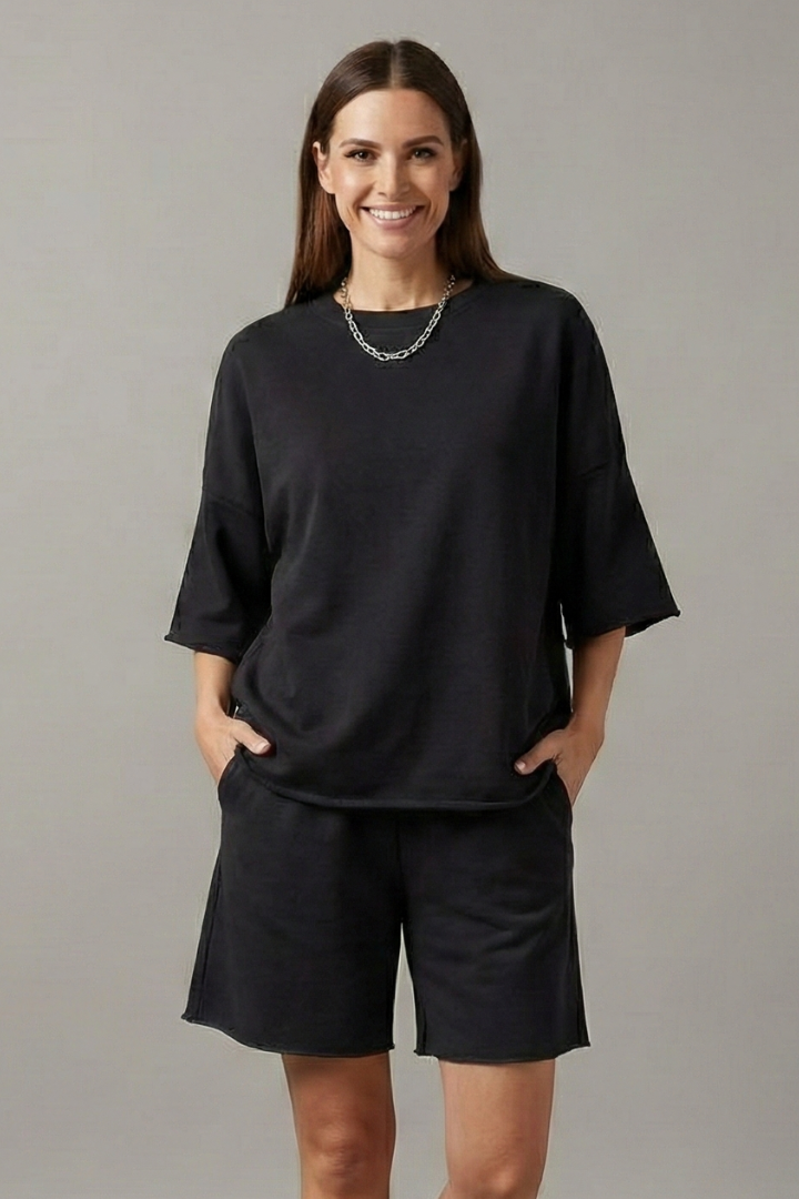 Cali | Women's Crop Top and Drawstring Shorts Two-Piece Set