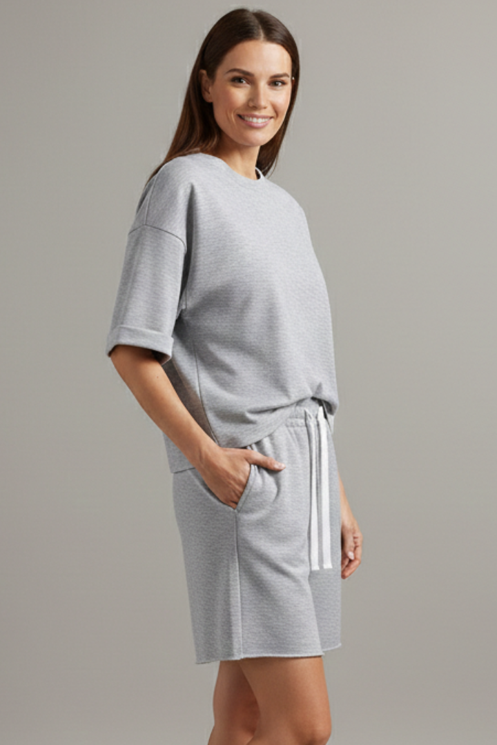 Cali | Women's Crop Top and Drawstring Shorts Two-Piece Set