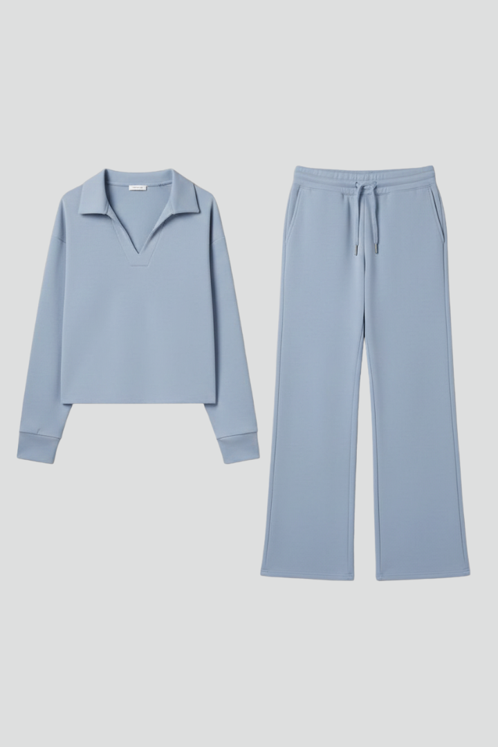Jade | Women's V-Neck Top and Wide-Leg Pants Set