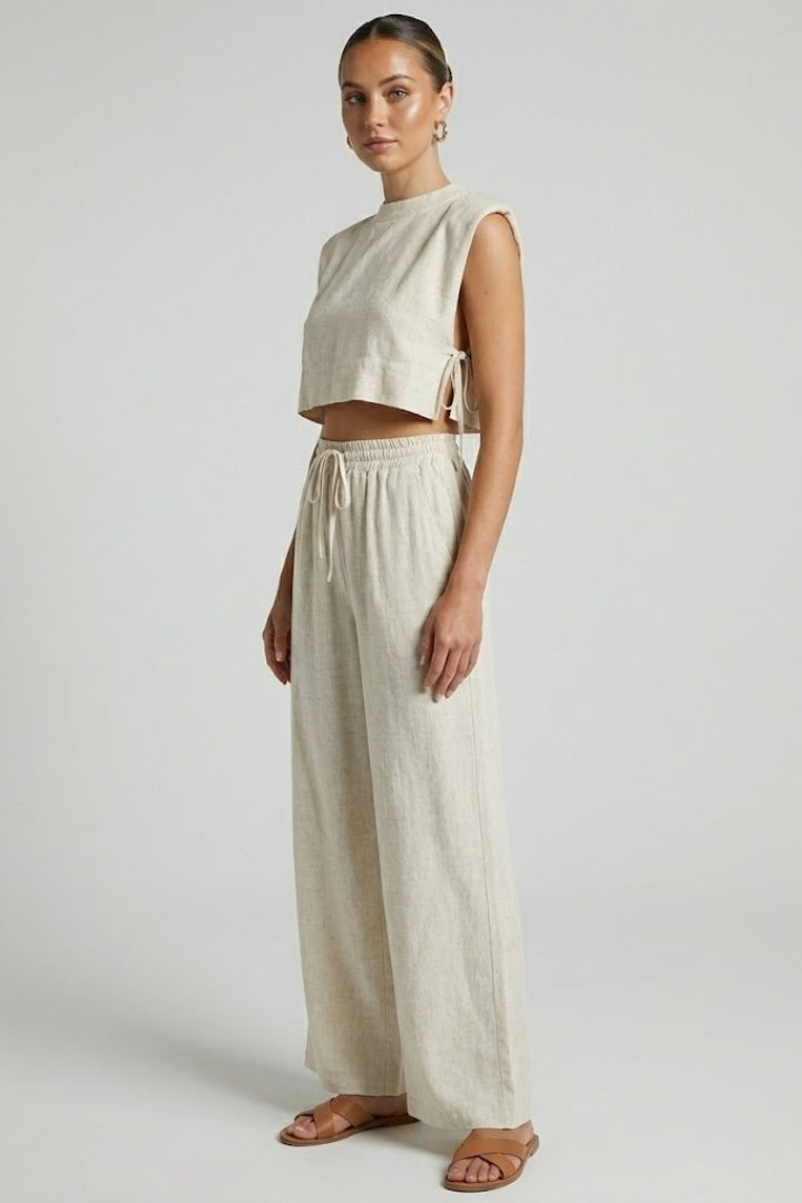 Nova | Women's Sleeveless Top Wide Leg Pants Two-Piece Set