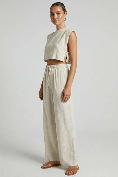 Nova | Women's Sleeveless Top Wide Leg Pants Two-Piece Set