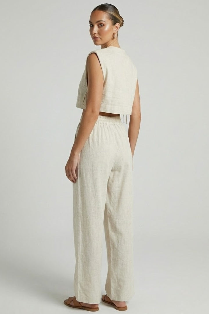 Nova | Women's Sleeveless Top Wide Leg Pants Two-Piece Set