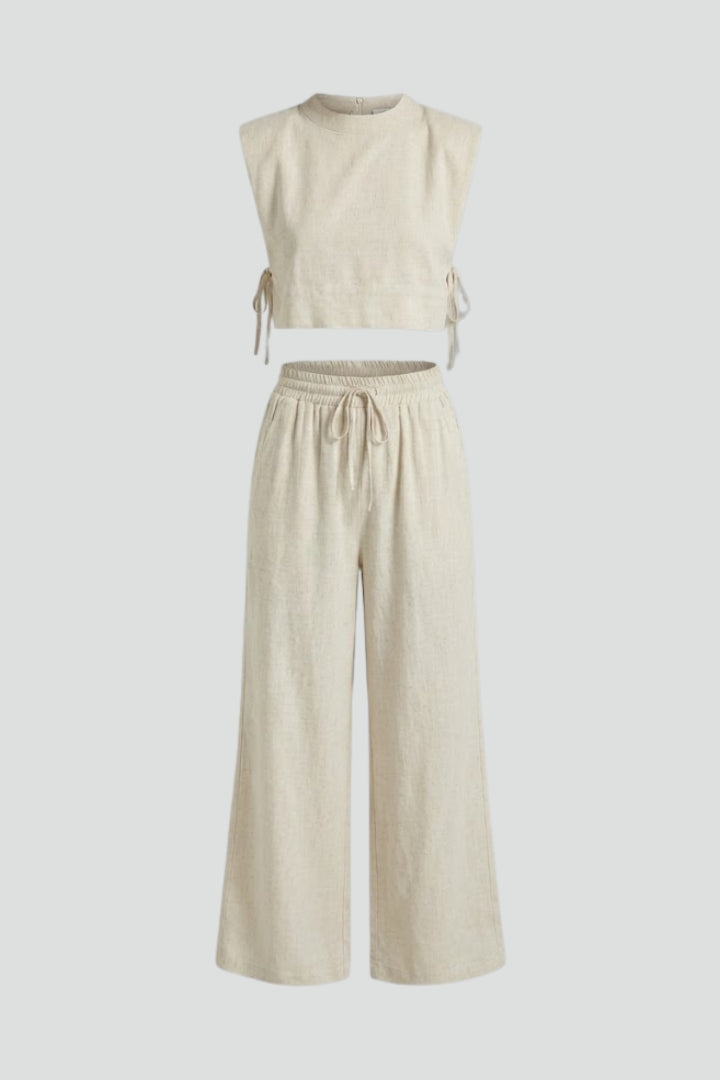 Nova | Women's Sleeveless Top Wide Leg Pants Two-Piece Set