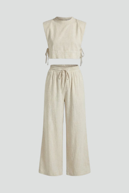 Nova | Women's Sleeveless Top Wide Leg Pants Two-Piece Set