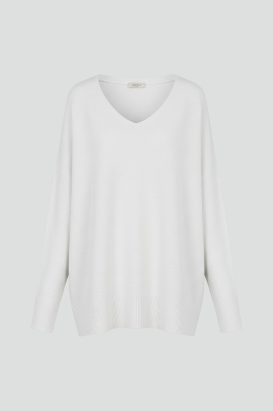 Isla | Women's V-Neck Dropped Shoulder Straight Hem Sweater