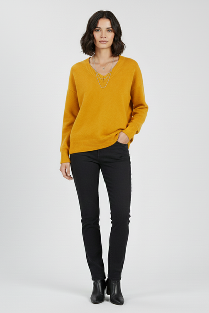 Petra | Women's V-Neck Long Sleeve Pullover Knit Sweater