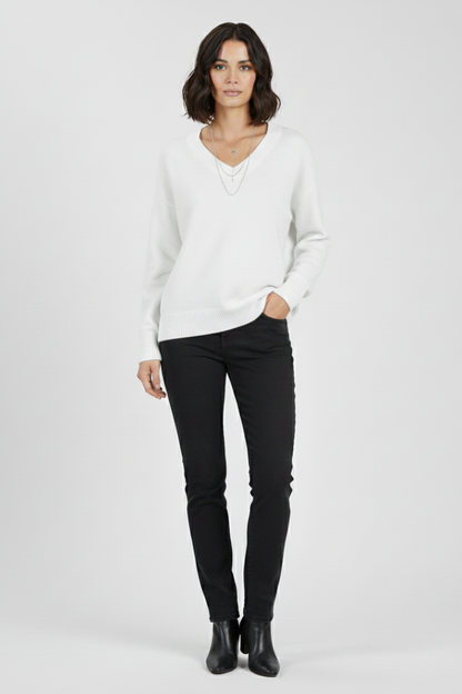 Petra | Women's V-Neck Long Sleeve Pullover Knit Sweater