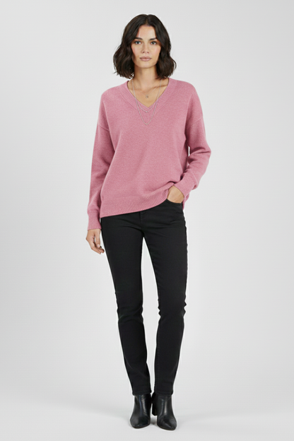 Petra | Women's V-Neck Long Sleeve Pullover Knit Sweater