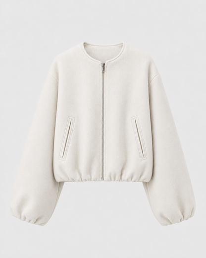 Opal | Women's Cropped Wool Blend Bomber Jacket