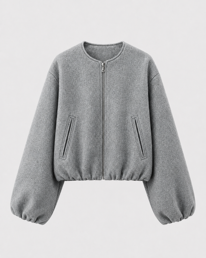 Opal | Women's Cropped Wool Blend Bomber Jacket