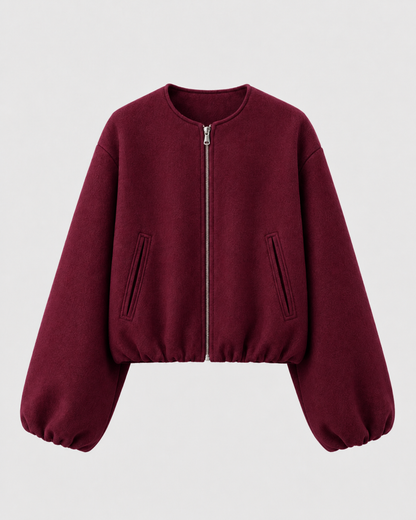 Opal | Women's Cropped Wool Blend Bomber Jacket