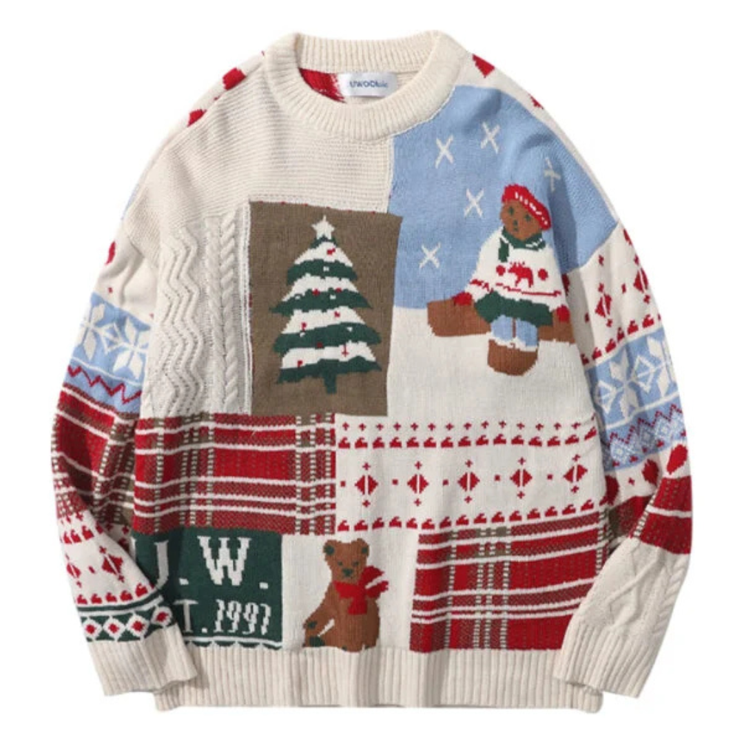 Cosette | Christmas Jumper Female Bear Motif Knit