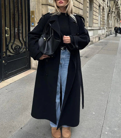 Women’s Double-Breasted Wool Blend Coat