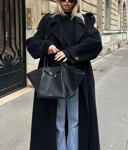Women’s Double-Breasted Wool Blend Coat