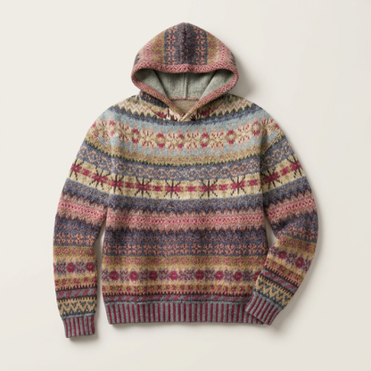 Maya | Women's Geometric Patterned Knit Hoodie