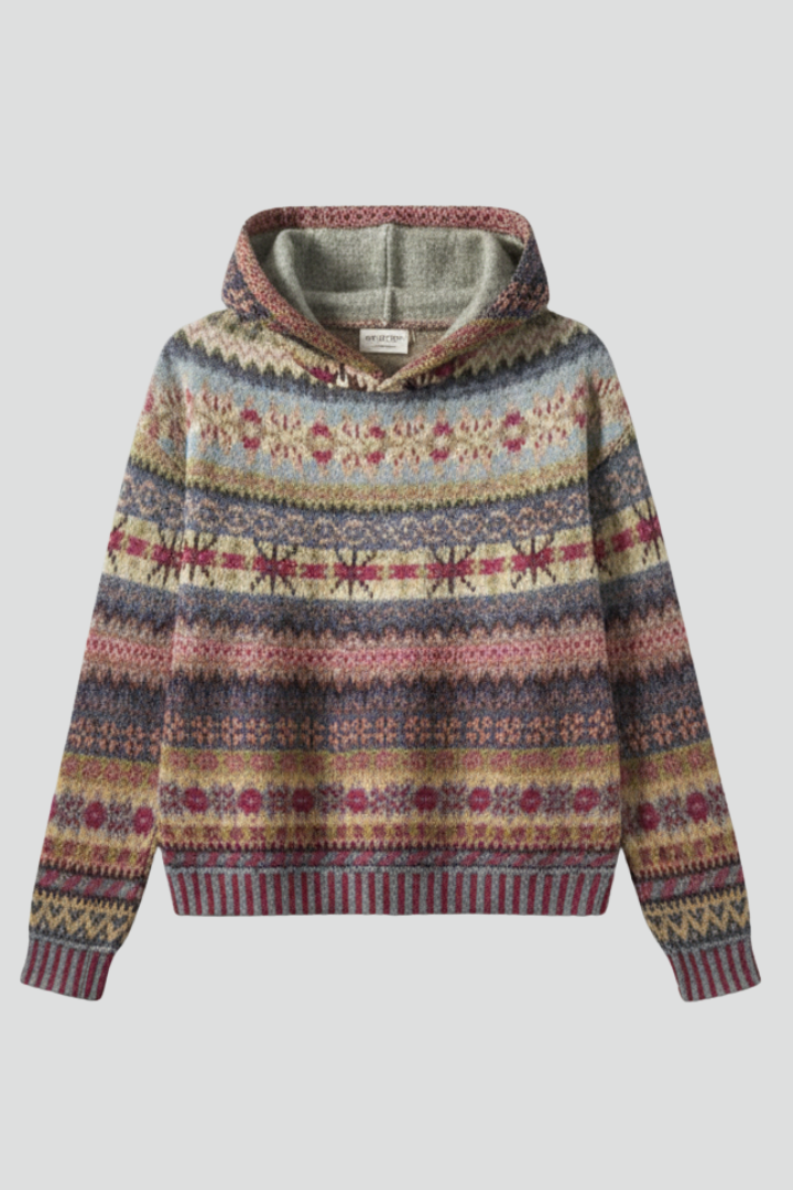 Maya | Women's Geometric Patterned Knit Hoodie