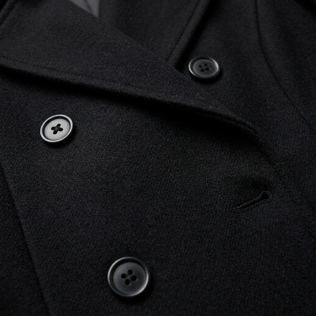 Blair | Women's Knee-Length Black Notch Lapel Coat