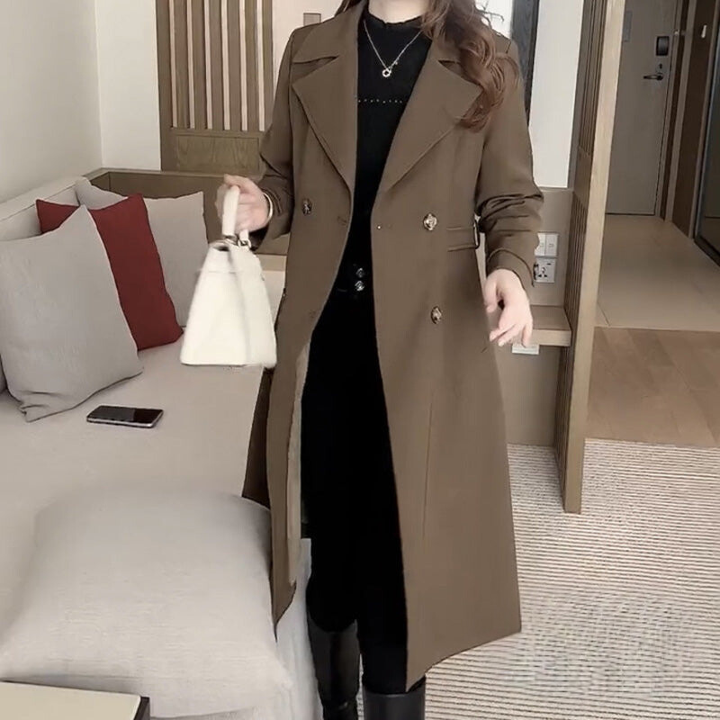 Blair | Women's Knee-Length Black Notch Lapel Coat
