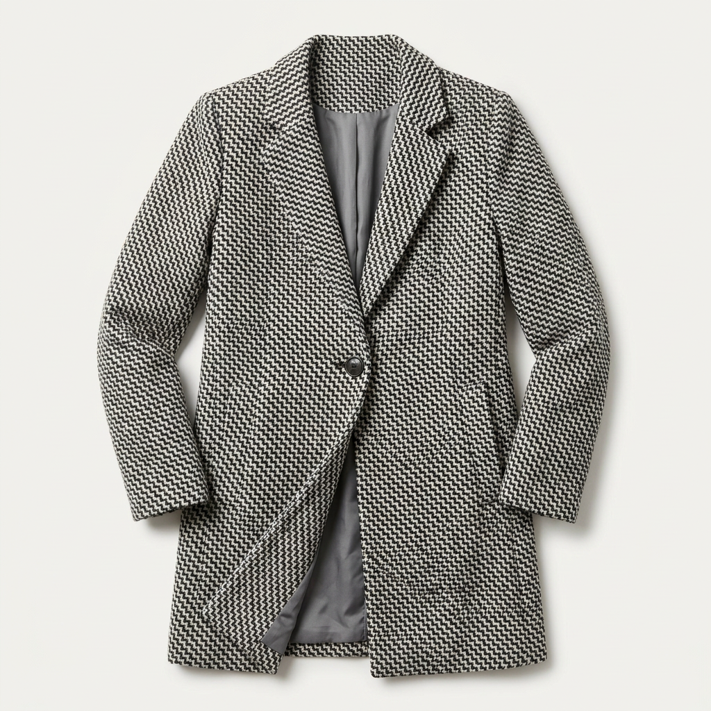 Cora | Women's Geometric Pattern Longline Coat
