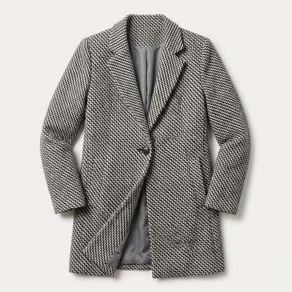 Cora | Women's Geometric Pattern Longline Coat