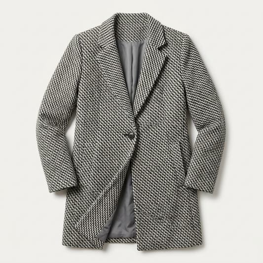 Cora | Women's Geometric Pattern Longline Coat