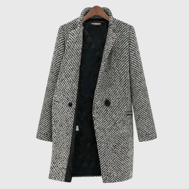 Cora | Women's Geometric Pattern Longline Coat