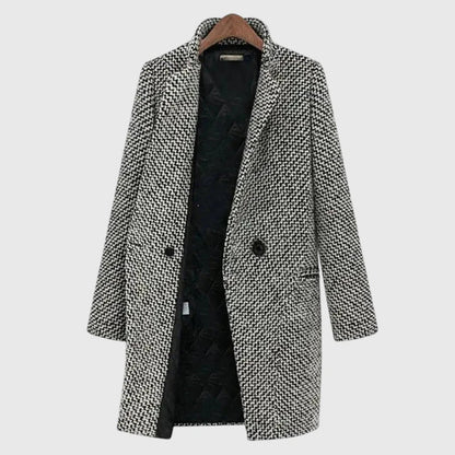 Cora | Women's Geometric Pattern Longline Coat