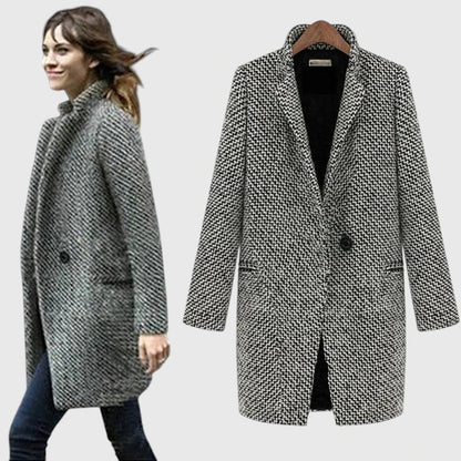 Cora | Women's Geometric Pattern Longline Coat