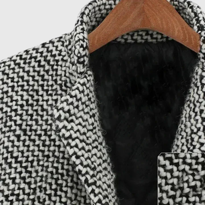 Cora | Women's Geometric Pattern Longline Coat
