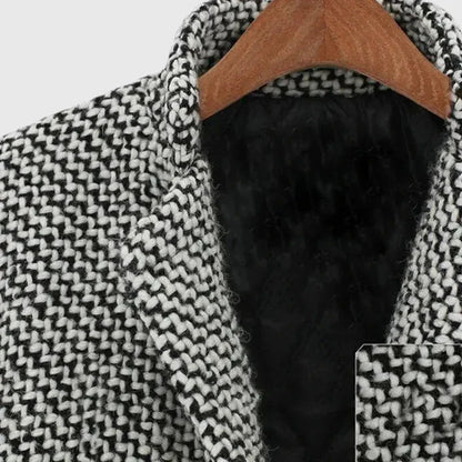 Cora | Women's Geometric Pattern Longline Coat