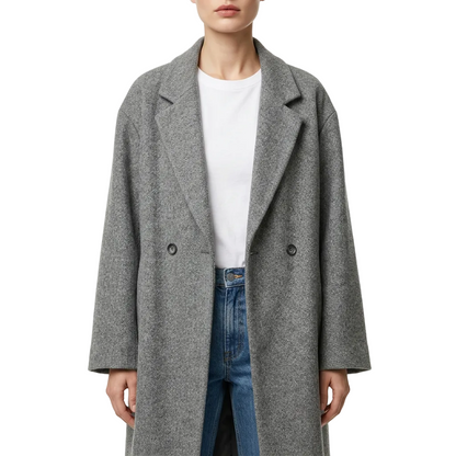 Grace | Women's Loose-Fit Longline Coat with Pockets