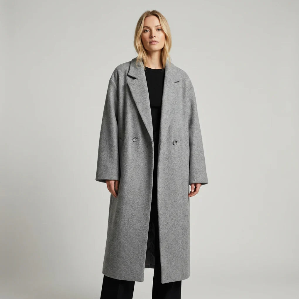 Grace | Women's Loose-Fit Longline Coat with Pockets